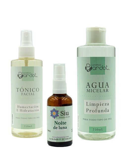 kit de limpieza facial Bardot y spray de esencias florales